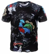 FINDSENSE服飾 FINDSENSE Z1 日系 流行 男 時尚 個性公雞圖案 短袖T恤 特色短T