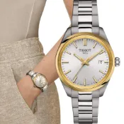 TISSOT 天梭  錶 PR 100 俐落簡約時尚女錶-T1502102103100/雙色34MM
