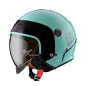 【ZEUS】加贈鏡片 安全帽 ZS-391 A28 翠藍綠/黑銀 太空帽 超長內鏡 3/4罩 391｜耀瑪騎士