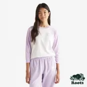 Roots女裝- COOPER BASEBALL 長袖上衣-蘭花紫