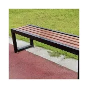 (店+)【自在戶外】 公園椅戶外長椅室外長凳庭院休閑座椅排椅防腐實木塑木鐵藝靠背椅 6df