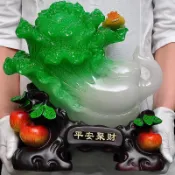 協貿國際日用品生活2館 玉白菜擺件招財新房翡翠百財如意家居客廳裝飾品開業喬遷新居禮品