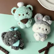 🍀栗子社🍀持傘熊原創扁扁熊玩偶掛件新款毛絨玩具公仔包包掛飾閨蜜生日禮物