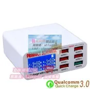 樂享購✨QC3.0 USB充電器 手機充電插座 6口充電器智能多口手機充電器LCD顯示屏 多孔插座 多孔充電器 6孔US