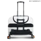 寵物拉桿箱 寵物外出箱 寵物外出籠 貓咪外出包 超大貓包 貓包外出便攜寵物拉桿箱兩衹透明貓咪行李箱可坐狗包手提大容量