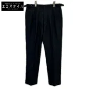 【DOKODEMO】Cross Closet CLG-20044 炭灰色斜紋雙褶褲，3 碼 [二手]
