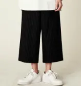 FINDSENSE服飾 【JP.美日韓】簡約 寬褲 闊腿褲 小腿褲 瘦腿褲 寬腿褲 直筒寬褲 休閒褲 西裝褲 條紋褲