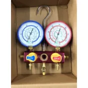 R32 R410A 球閥式 90°開關 冷媒壓力錶組