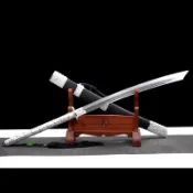 廠家批發[龍泉劍莊]刀劍 鍍銀裝雙槽高錳鋼鍛打 中式傳統一體康熙長刀
