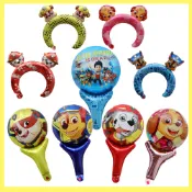 5 件裝 Paw Patrol 頭帶/手棒氣球卡通鋁箔氣球 Paw Patrol 主題生日派對兒童抱氣球玩具狗船長手氣球