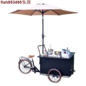 可開發票-【訂金】夜市手推小餐車便攜式倒騎三輪促銷車商超移動小吃車集市攤位車-森客精品優選百貨