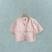 *♡*正韓Cellie/少女粉/小香風排釦上衣小外套/M/近全新/二手《Anna的百寶箱》