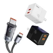 100W 極光芯 Type-C to Type-C 耐拉傳輸充電線+HANG 40W氮化鎵GaN USB-C快充頭
