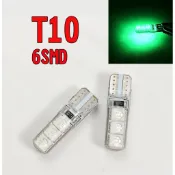 2顆 T10 194 168 W5W 2825 6SMD 綠光 汽車LED 矽膠水晶小燈泡 解碼恆流 示寬燈