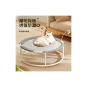 (店+)免運 貓窩狗窩  寵物睡床 批發夏季透氣鐵藝貓窩四季通用防潮貓吊床圓形網布寵物貓咪蹦床