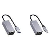 【ZA 喆安】Type-C/A HUB轉接集線器 支援USB3.2 to RJ45 1G外接網路卡 適用iPhone/MacBook/平板/筆電網路卡