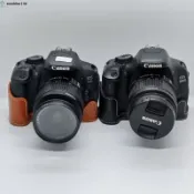 佳能 760D/750D/700D/650D/600D 相機保護套📸 復古皮革半包底座 可換電池 防刮耐磨 多色可選
