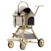 (店+)【IPSKY】分離式寵物推車 可折疊輕便推車 可拆提籠透氣寵物外出車（透氣網布 鋁合金車架 360°萬向輪 聯動煞車）YSQ