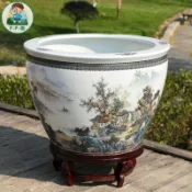 中式復古景德鎮陶瓷魚缸庭園養金魚缸睡蓮盆荷花缸碗蓮缸烏龜大水缸盆客廳園林擺件