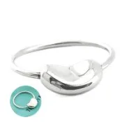 九八成新展示品-TIFFANY 925純銀-BEAN相思豆墜飾戒指