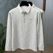 (店+)Polo衫男長袖上衣高爾夫球衫翻領男生大尺碼t恤男装polo衫上衣