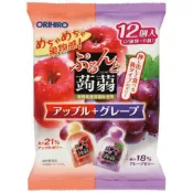 【DOKODEMO】ORIHIRO 擠壓式低卡蒟蒻果凍 蘋果 葡萄口味 12入