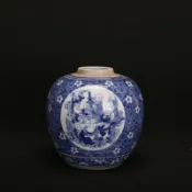 宜家二居 清晚期青花羅漢罐壇子民窯瓷器仿古瓷器中式裝飾收藏擺件