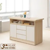 【日本直人木業】綠建材彩妝板130CM中島櫃 (北歐風)