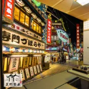 【日式街景建築】日料壽司店拉麵背景墻紙 日式居屋和風餐館裝飾壁紙 日本街景 日版裝飾