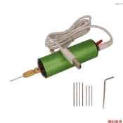 電動手鑽 鋁合金殼 微型手電鑽 木頭塑膠滴膠打孔機 手持式小型電磨旋轉工具 3支0.8mm5支1.1mm鑽頭 綠色