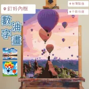 釘好內框🔥Manto【台灣製造】DIY數字油畫｜卡帕多奇亞熱氣球(40x50cm/50x65cm)