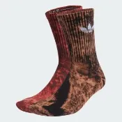 【adidas 愛迪達】襪子 中筒襪 運動襪 三葉草 TIE DYE CREW 咖紅 IJ6672