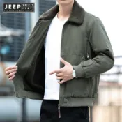JEEP SPIRIT 1941 ESTD秋冬男士時尚休閒純棉衣服潮流加絨領