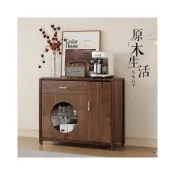 (店+)新中式胡桃木色餐邊櫃酒櫃大容量儲物櫃茶水櫃客廳廚房餐廳備餐櫃