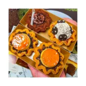 (店+)透明西點盒;小花蛋塔盒(10入)【L0201】