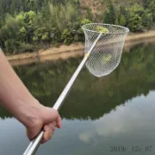 撈網 撈蟹網 撈魚網 伸縮撈網 抄網 磯撈網 海釣撈網 魚網 不鏽鋼全摺疊魚網四頭可操作超輕便攜