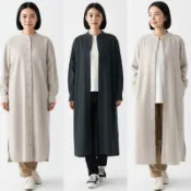 無印良品 MUJI 女有機棉法蘭絨立領洋裝 純棉100％ 原價999元