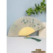 扇子 漢服扇 手扇 舞蹈扇 手工扇子復古風古色古香茉莉花折扇子日用扇夏季折扇子漢服攝影拍照竹女