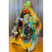 【神佛佛具】孔雀毛🦚手工跳紗綠龍袍 關聖帝君 關公 文衡帝君 恩主公 范府千歲 王爺 千歲 1尺3