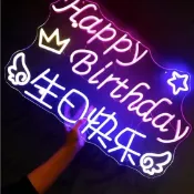 【客製化】燈牌 訂製 明星演唱會led發光字 手舉牌 生日快樂冬粉應援 霓虹燈 ins燈牌訂製做