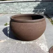 粗陶大口徑種樹花盆庭院紫砂陶瓷無孔花盆荷花睡蓮水缸古法養魚缸-202506