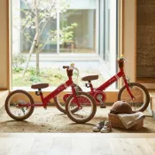 日本iimo二合一平衡滑步/腳踏車14吋-白/紅【親子良品】