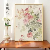 【客製化】油畵 【1882人好評】中國風花卉diy數字油畵玫瑰牡丹海棠薔薇花手工填充色裝飾油彩畵 ND 油畵