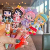 【本物研究所🎨】✨臺灣-出貨✨按動筆高顔值手感好國小生原子筆少女心萌趣l立體小女孩中性文具 ins