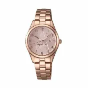 大高雄鐘錶城 agnes b VJ22-KR60K(BH7016X1)玫瑰金星刻時尚腕錶/粉紅面28mm｜樂天領券現折★全館特惠中★指定刷卡回饋10%