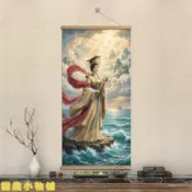 🔥台灣出貨🔥中式國風民俗海神媽祖望海人物掛畫文化玄關牆壁鎮宅保平安裝飾畫 媽祖 關聖帝君 財神爺 文昌帝君 招財