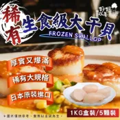 【好嬸水產】日本生食級大干貝M號｜五顆(盒)／1KG家庭包｜日本生食級干貝日本干貝日本進口干貝烤肉必備火鍋食材年菜海鮮