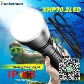 正品60000LMXHP70.2強大的L而D潛誰首電筒變攜最亮XHP70水下手電筒IPX8防水XHP50.2潛水