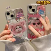 手機殼卡通貓咪鏡面 適用於VIVO Y78 Y20S 保護殼 Y21S Y21 Y55S 透明 X100PRO 狗狗