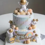 寇比 太空人 造型蛋糕 卡通蛋糕 手繪蛋糕 生日蛋糕 火箭 蛋糕 可來圖訂製